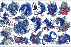 kirin blue tattoo idea