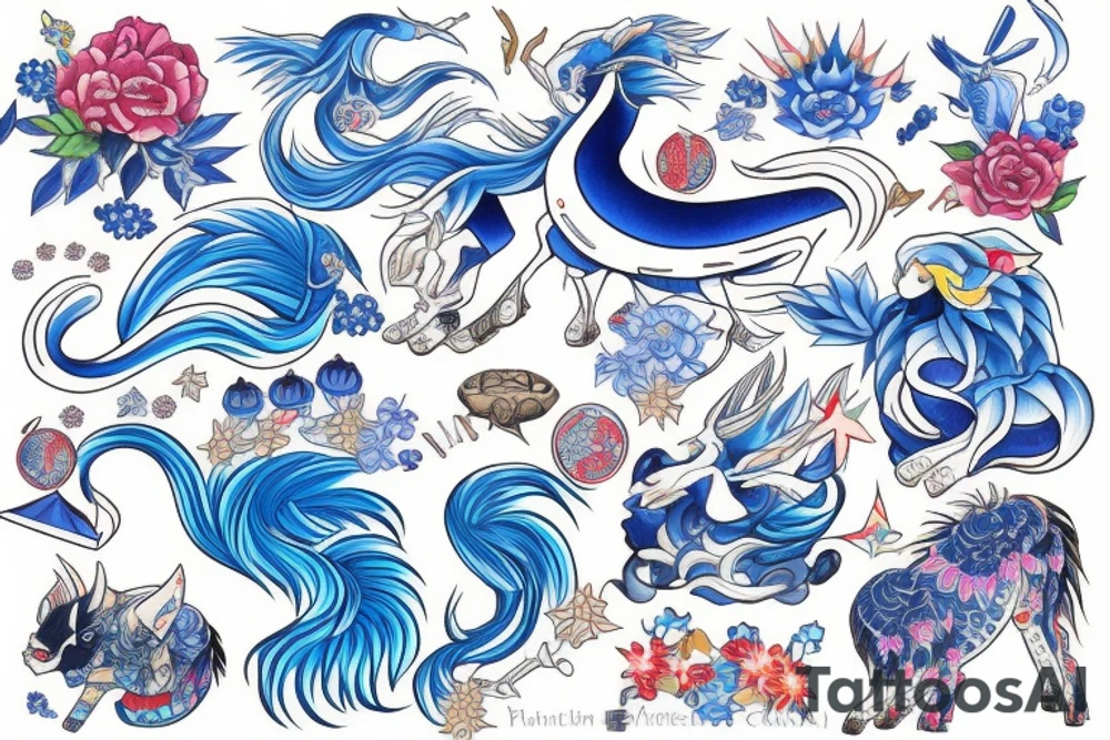 kirin blue tattoo idea