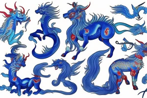 qilin blue tattoo idea