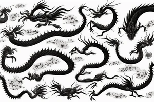 majestic long dragon tattoo idea