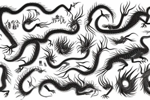 majestic long dragon tattoo idea