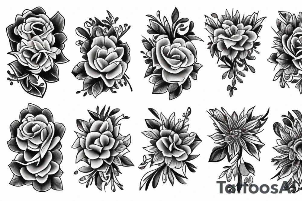 Old school flowers tattoo idea