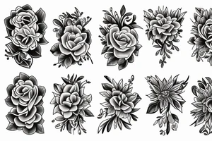 Old school flowers tattoo idea