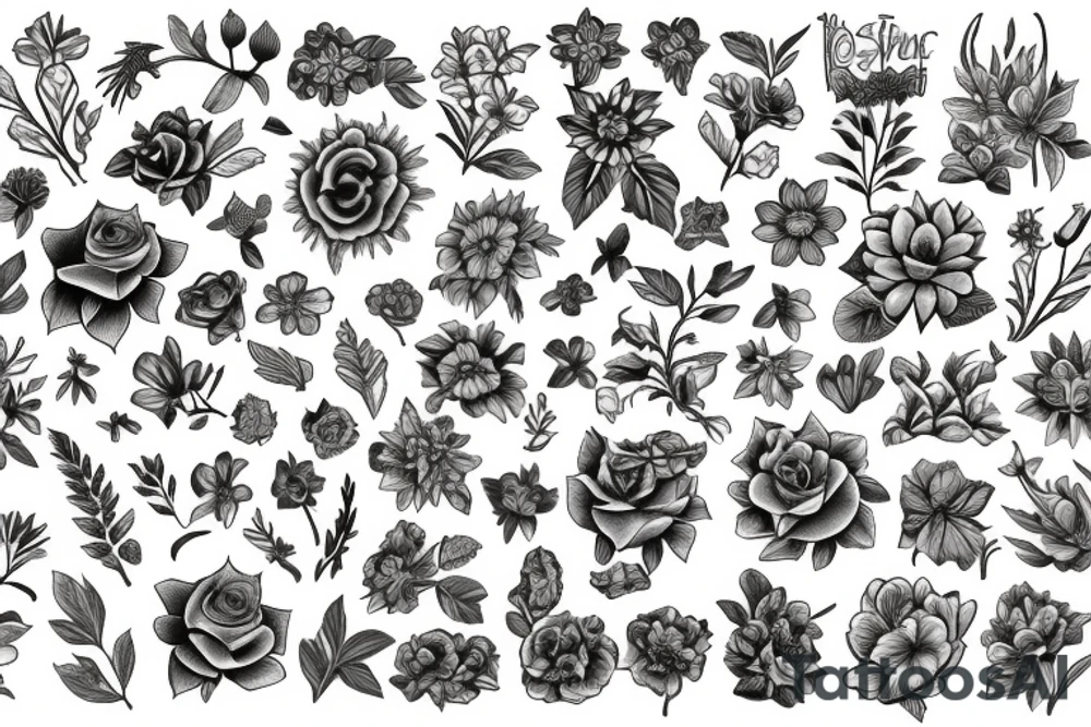 Old school flowers tattoo idea