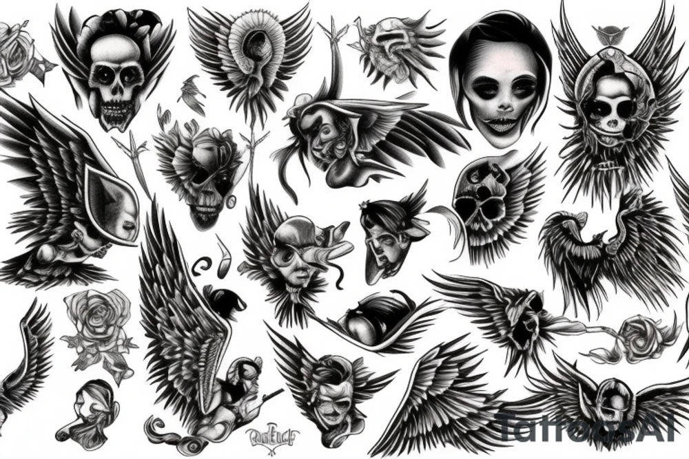 Fallen angel tattoo idea
