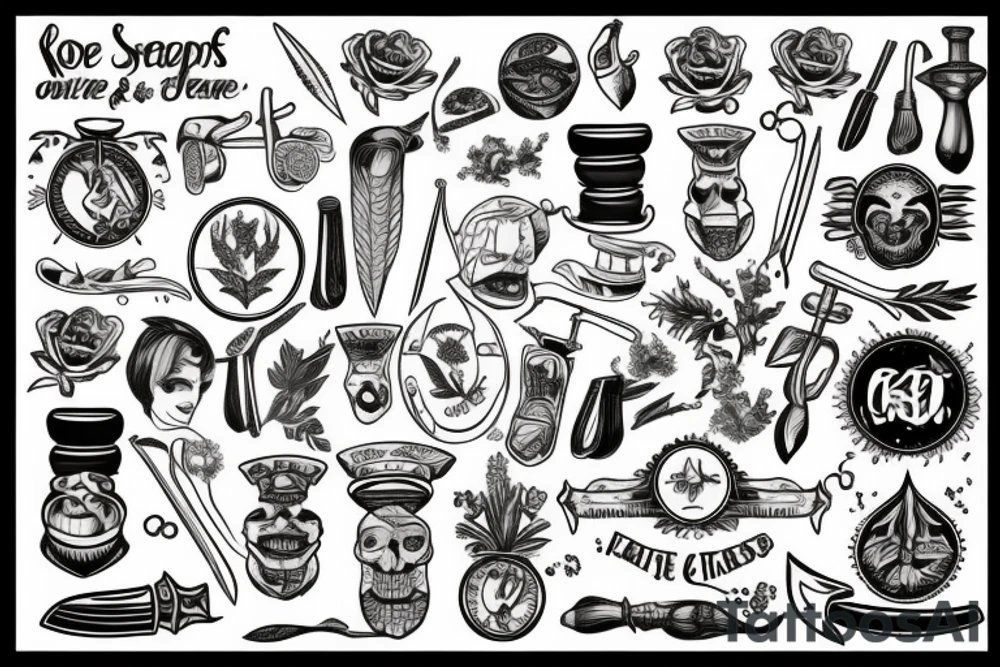 Herbs and knife tattoo idea