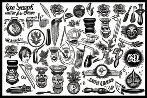 Herbs and knife tattoo idea