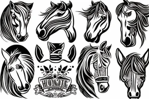 Horse head tattoo idea