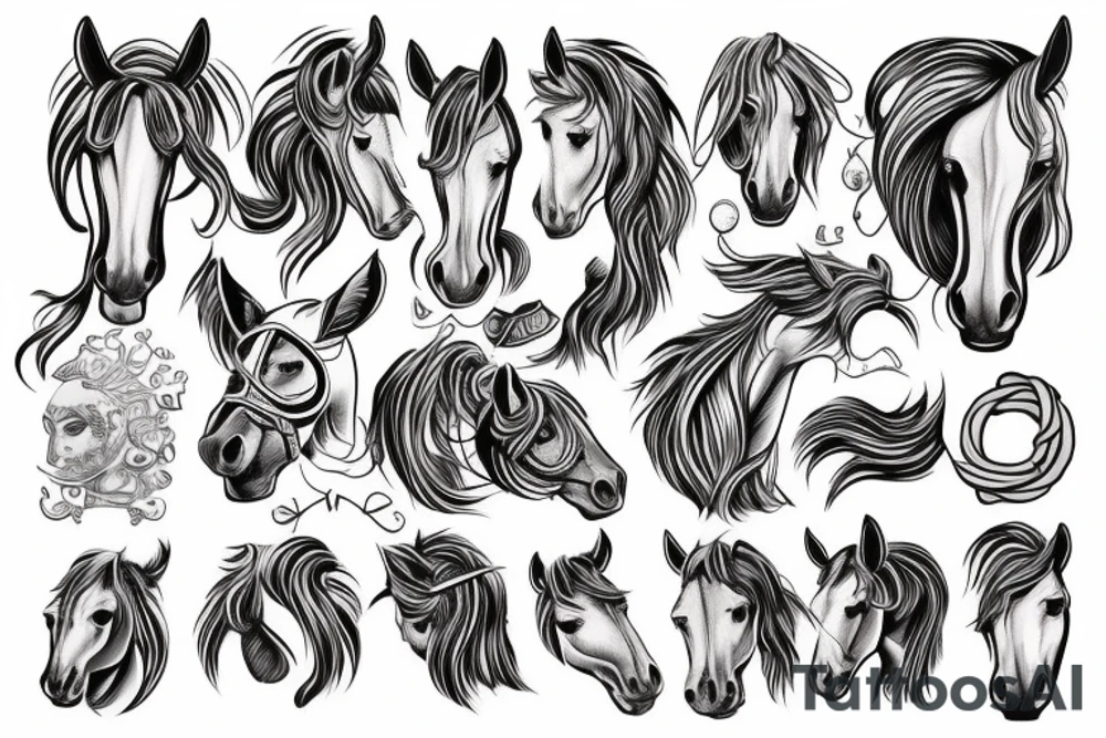 Horse head tattoo idea