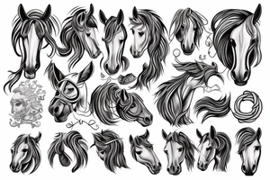 Horse head tattoo idea