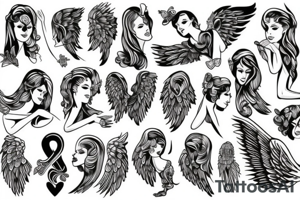 Love angel tattoo idea