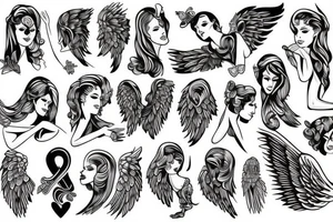 Love angel tattoo idea
