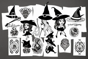Young witch tattoo idea