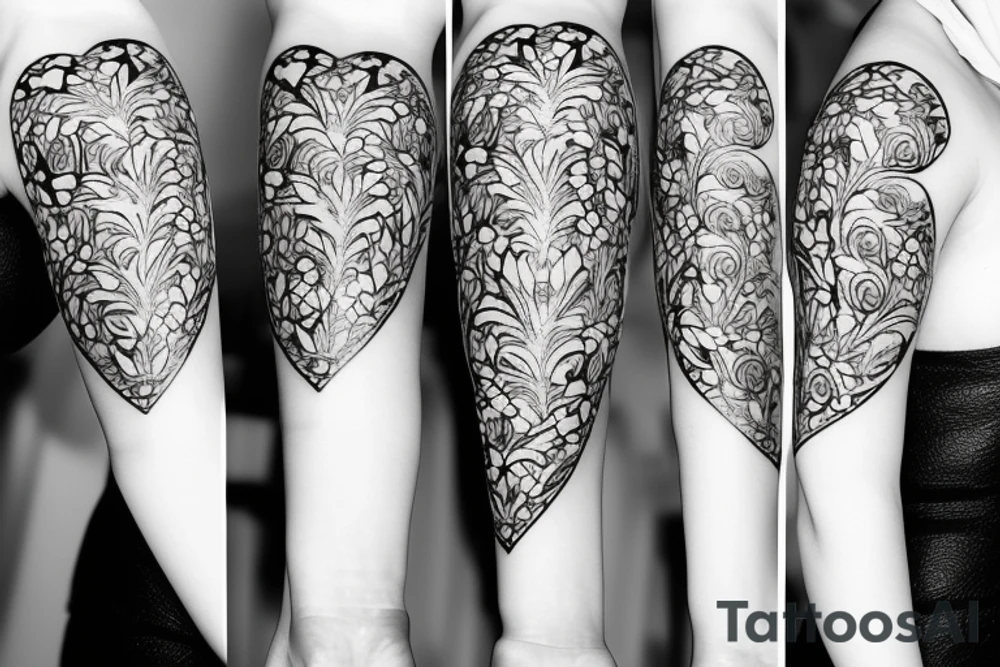Flowers with hearts tattoo idea