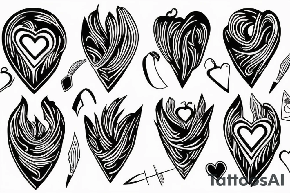 Heart and knife tattoo idea