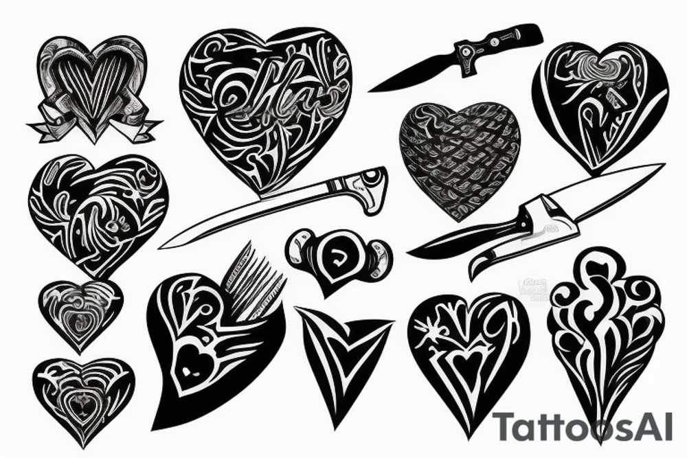 Heart and knife tattoo idea