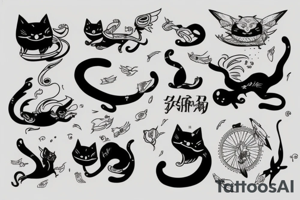 Flying cat tattoo idea
