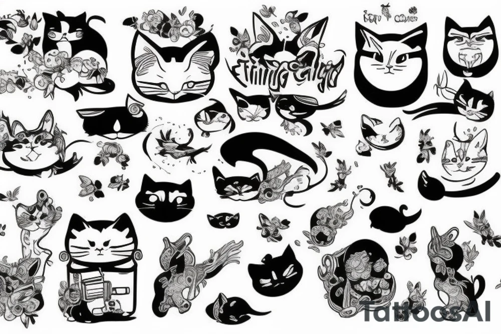 Flying cat tattoo idea