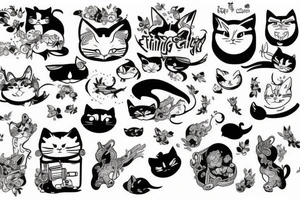 Flying cat tattoo idea