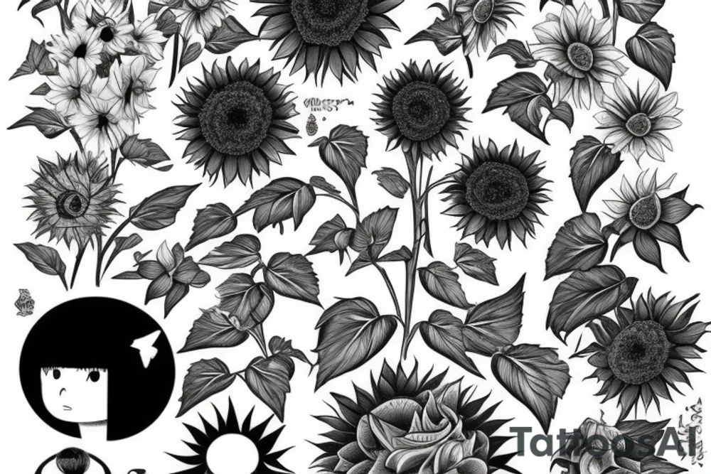 Sunflower tattoo idea
