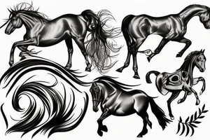 Horse run tattoo idea