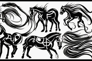 Horse run tattoo idea