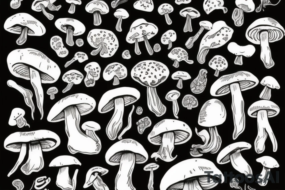 Mushrooms tattoo idea