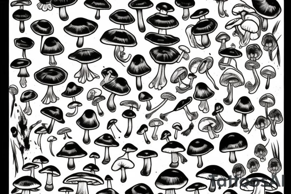 Mushrooms tattoo idea