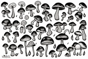 Mushrooms tattoo idea