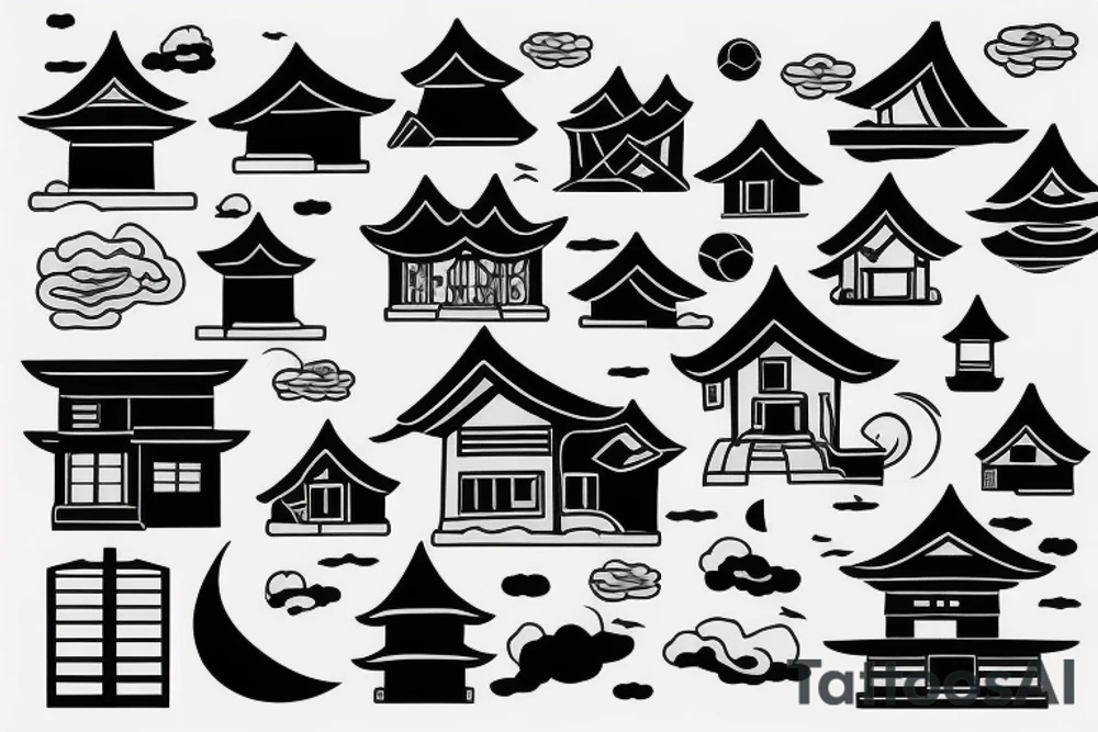Floating house tattoo idea