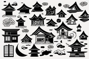 Floating house tattoo idea