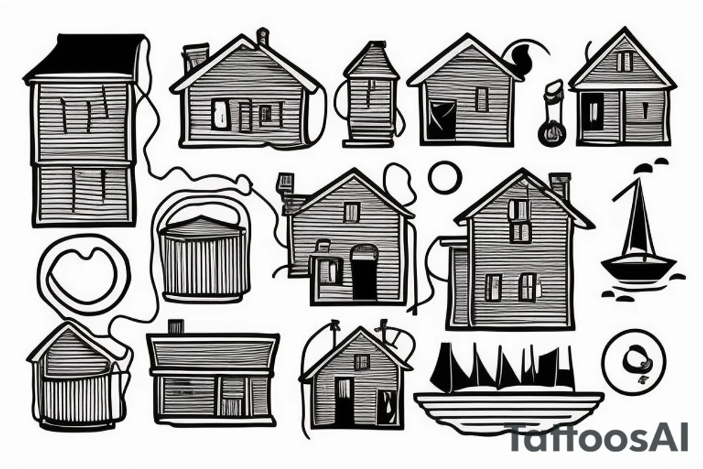 Floating house tattoo idea