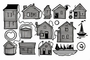 Floating house tattoo idea