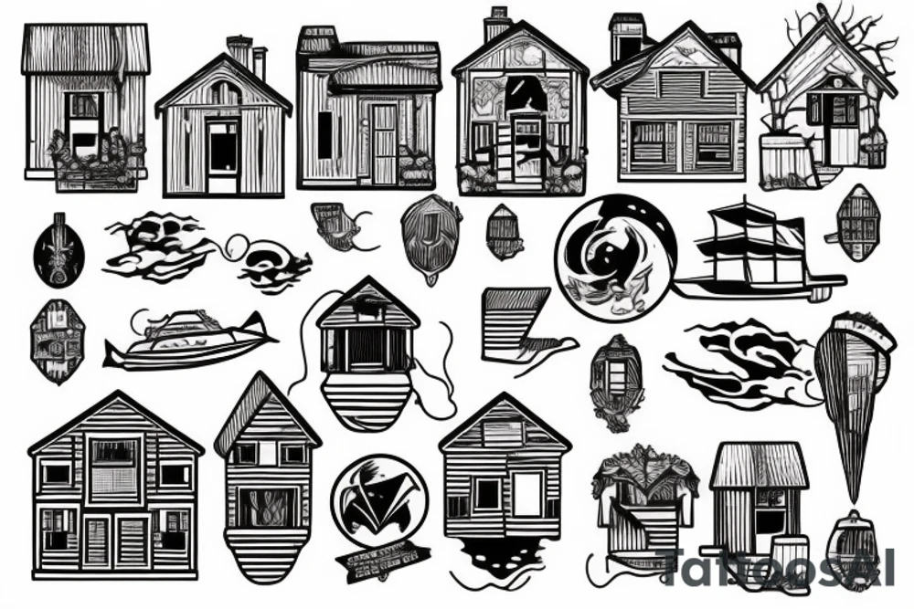 Floating house tattoo idea