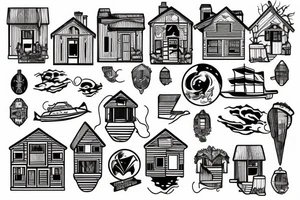 Floating house tattoo idea