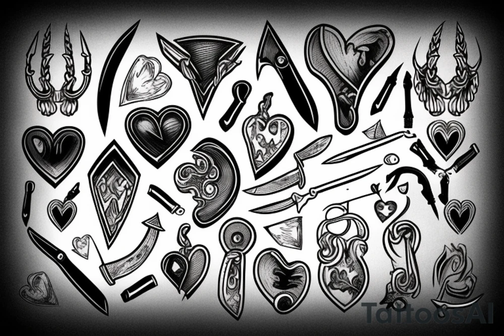 Knife in heart tattoo idea