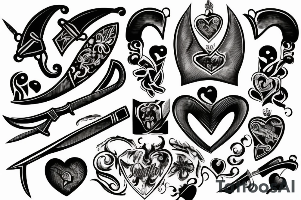 Knife in heart tattoo idea