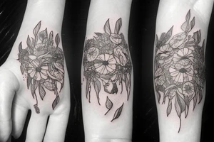 Bee on the poppyseeds flower tattoo idea