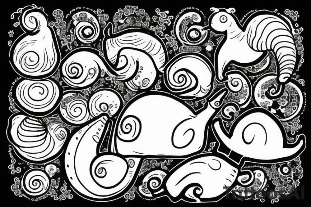 a snail with a house instead of a shell tattoo idea