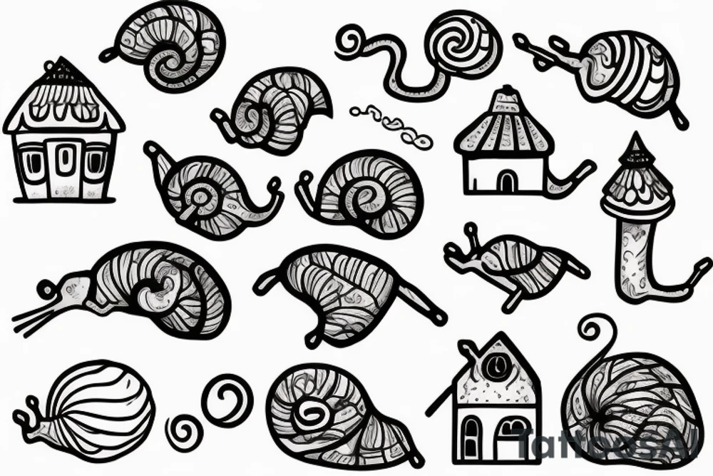a snail with a house instead of a shell tattoo idea