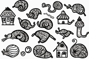 a snail with a house instead of a shell tattoo idea
