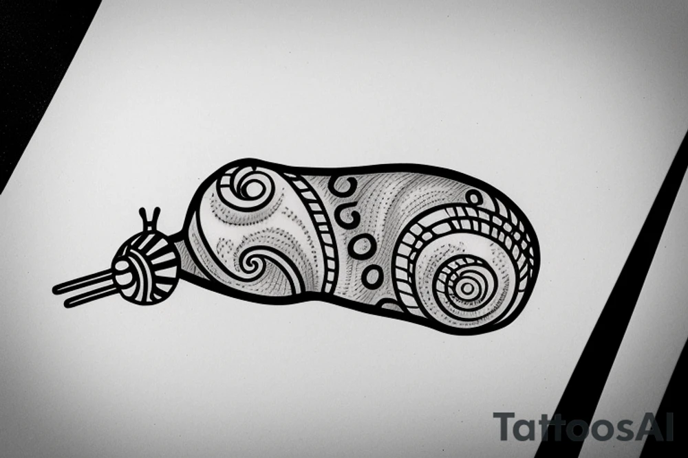 a snail with a house instead of a shell tattoo idea