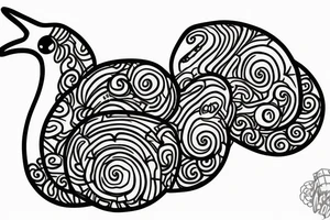 a snail with a house instead of a shell tattoo idea