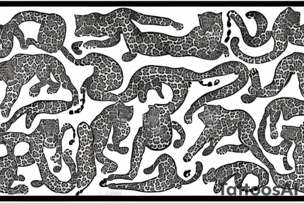 a leaping leopard growls tattoo idea