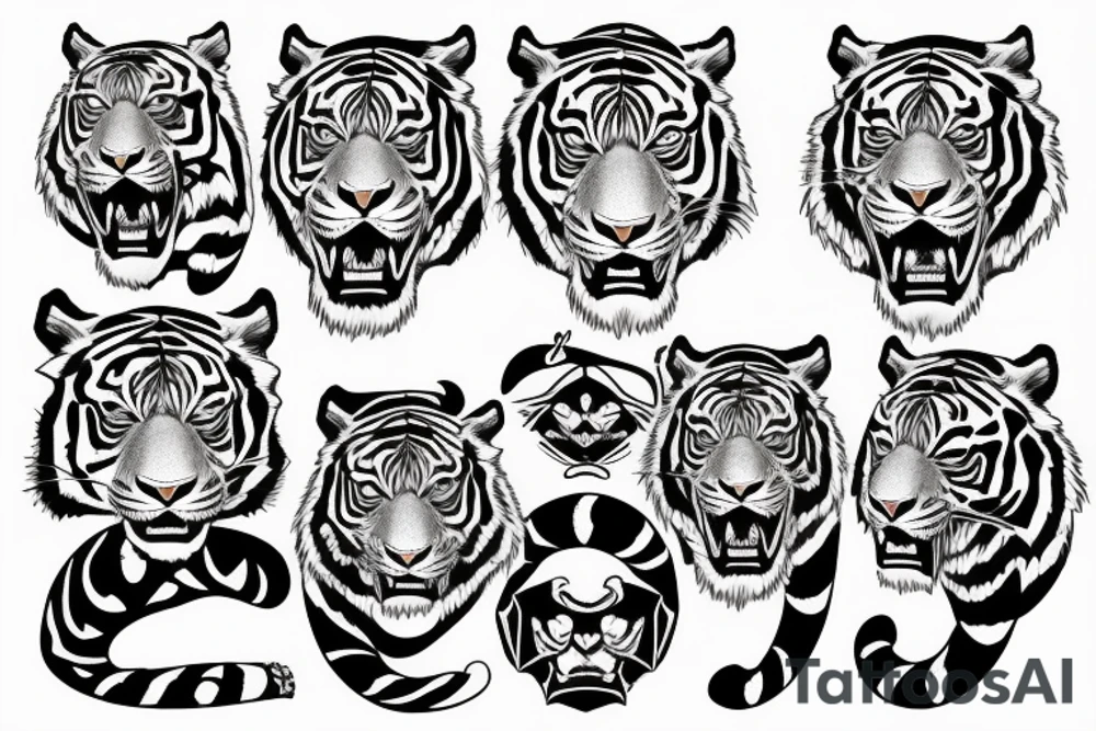 angry tiger tattoo idea