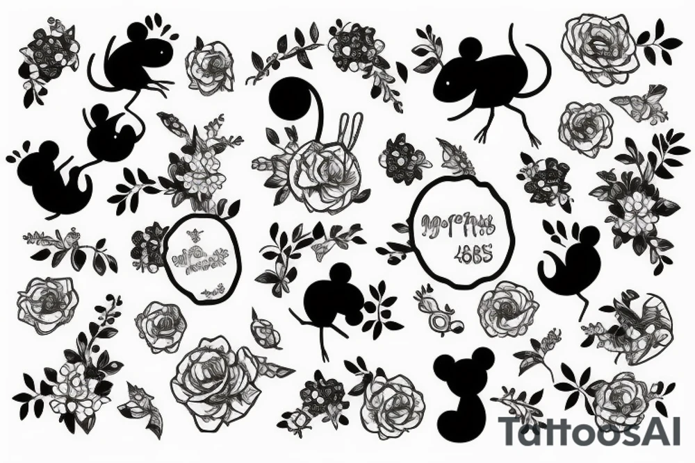 a mouse in a flower tattoo idea