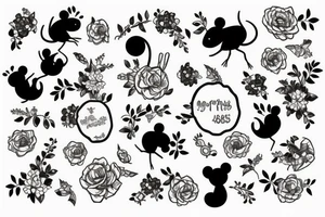 a mouse in a flower tattoo idea