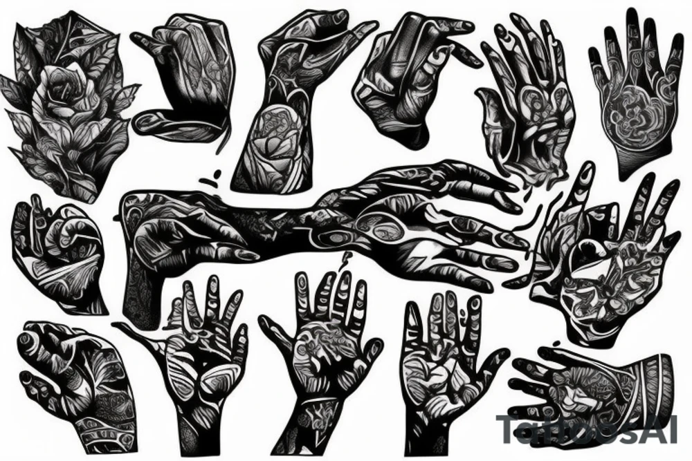 full right hand tattoo idea