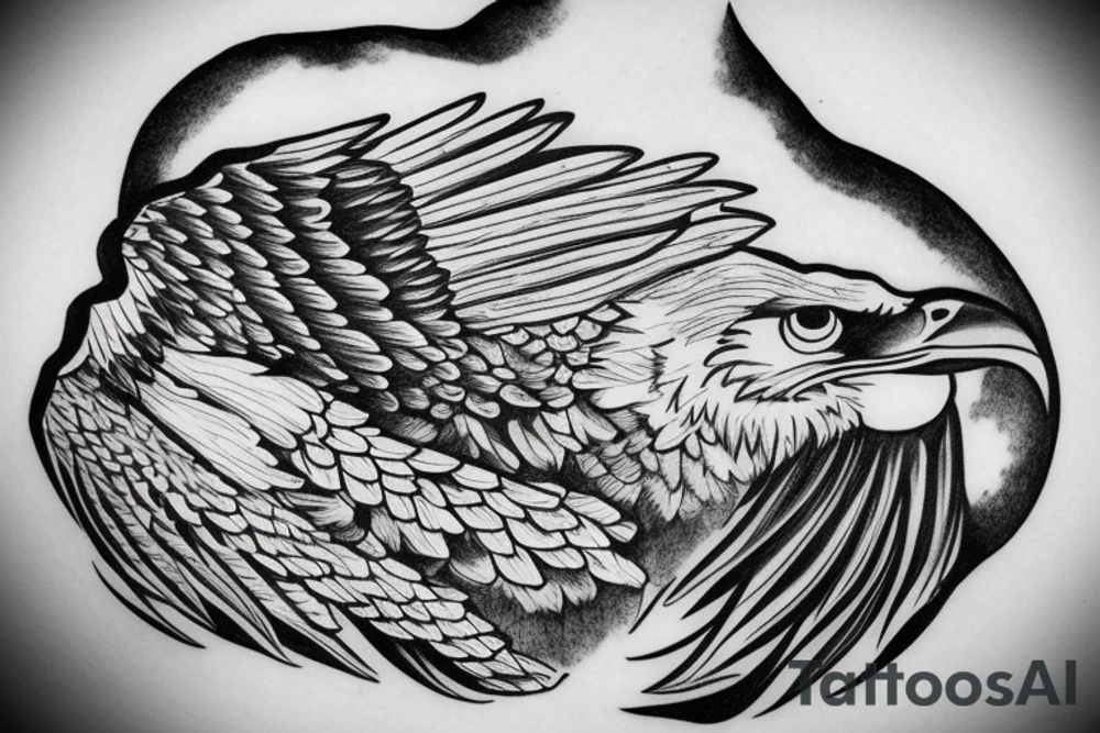 eagle flying on a mountain forest tattoo idea