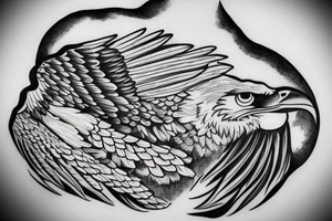 eagle flying on a mountain forest tattoo idea